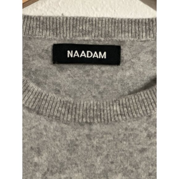 Naadam 100% Cashmere Sweater Pullover Crew Gray Medium - Picture 6 of 9